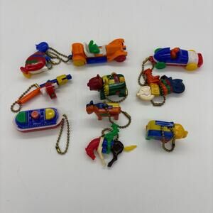 Vintage mid century toy puzzle keychains